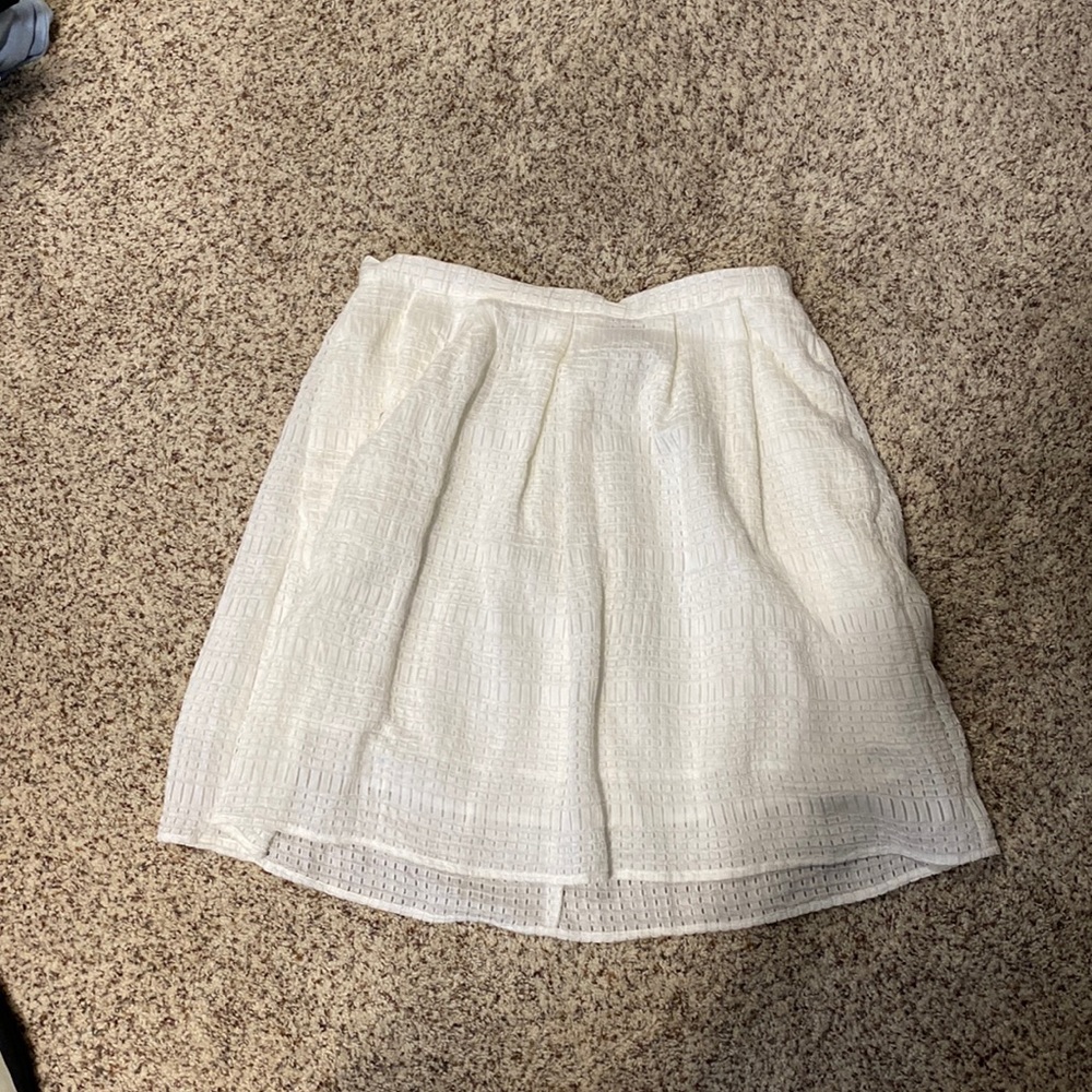 White mini skirt